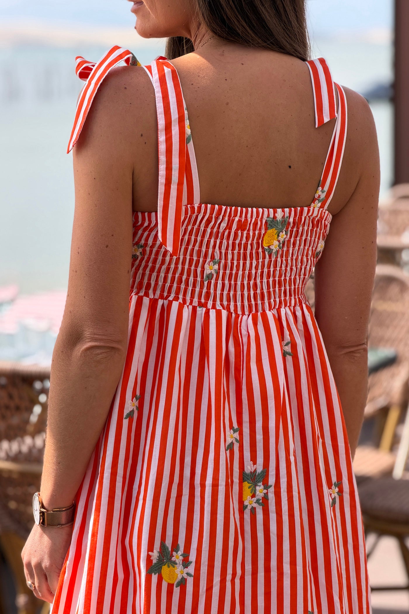 Orange Stripe Lemonade Stand Sun Dress