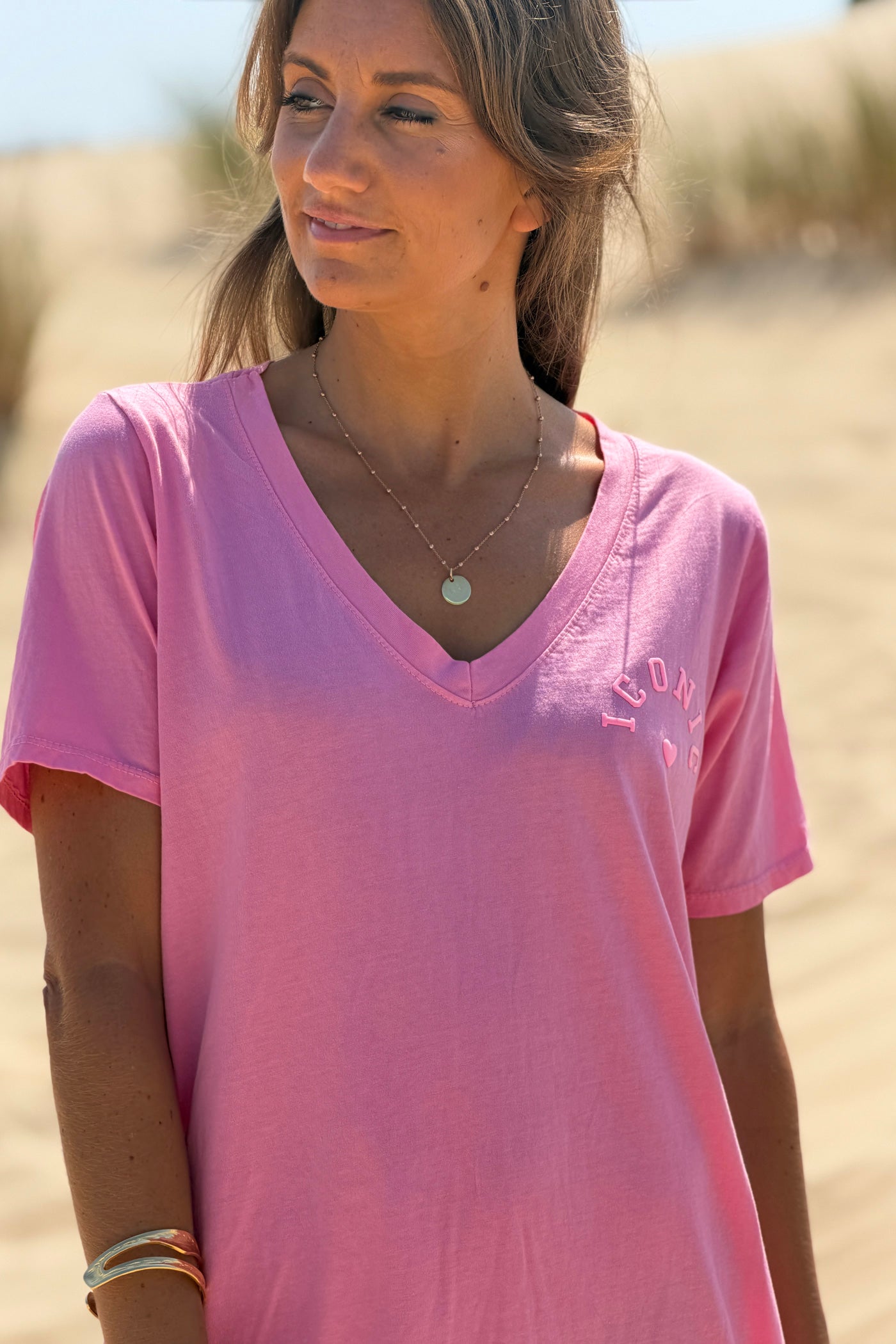 Pink Iconic Varsity Beach Tee