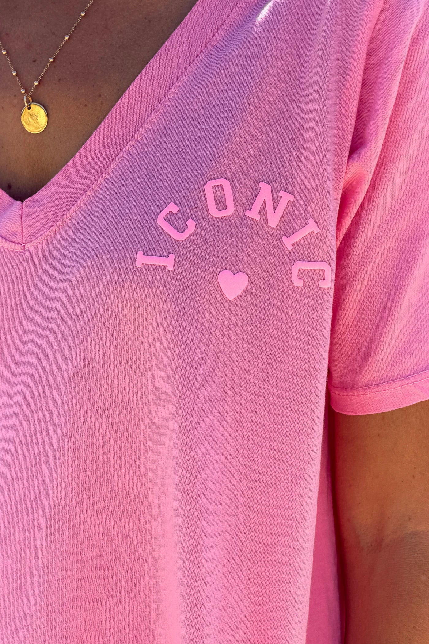 Pink Iconic Varsity Beach Tee