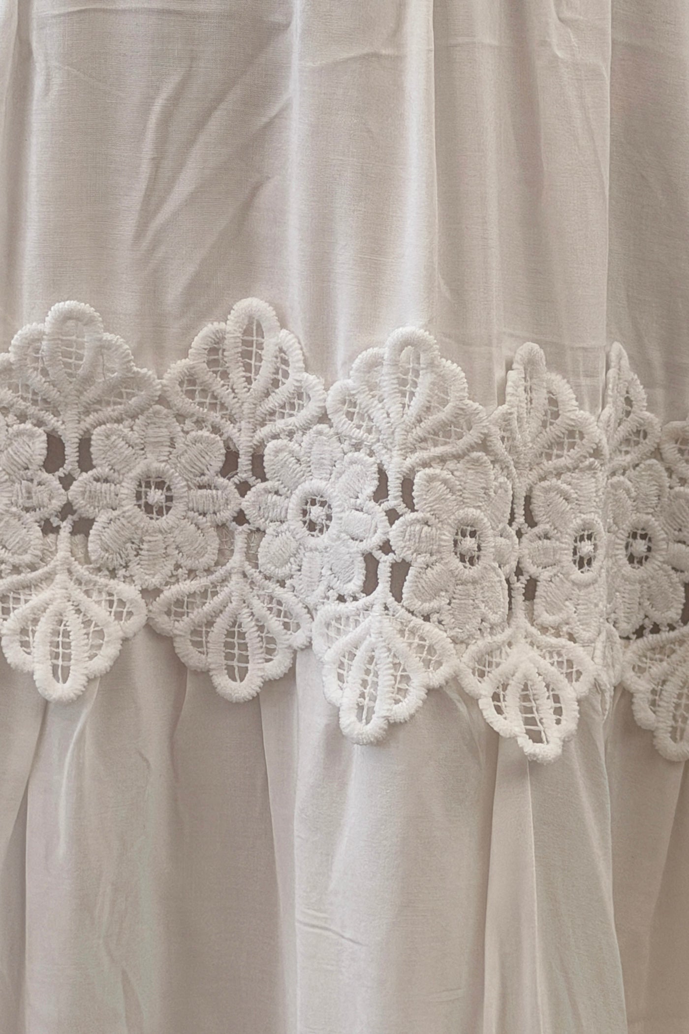White Crochet Tiered Maxi Dress
