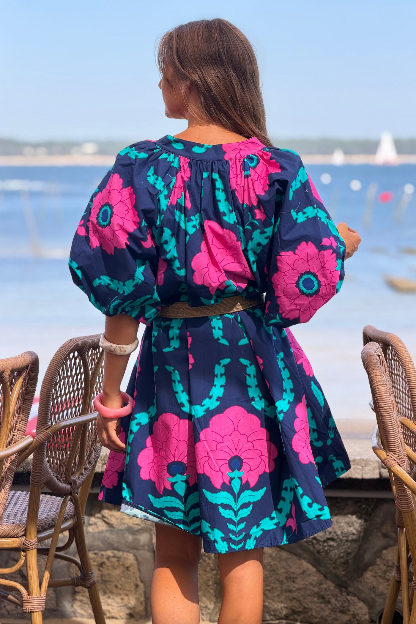Navy Island Floral Blouse