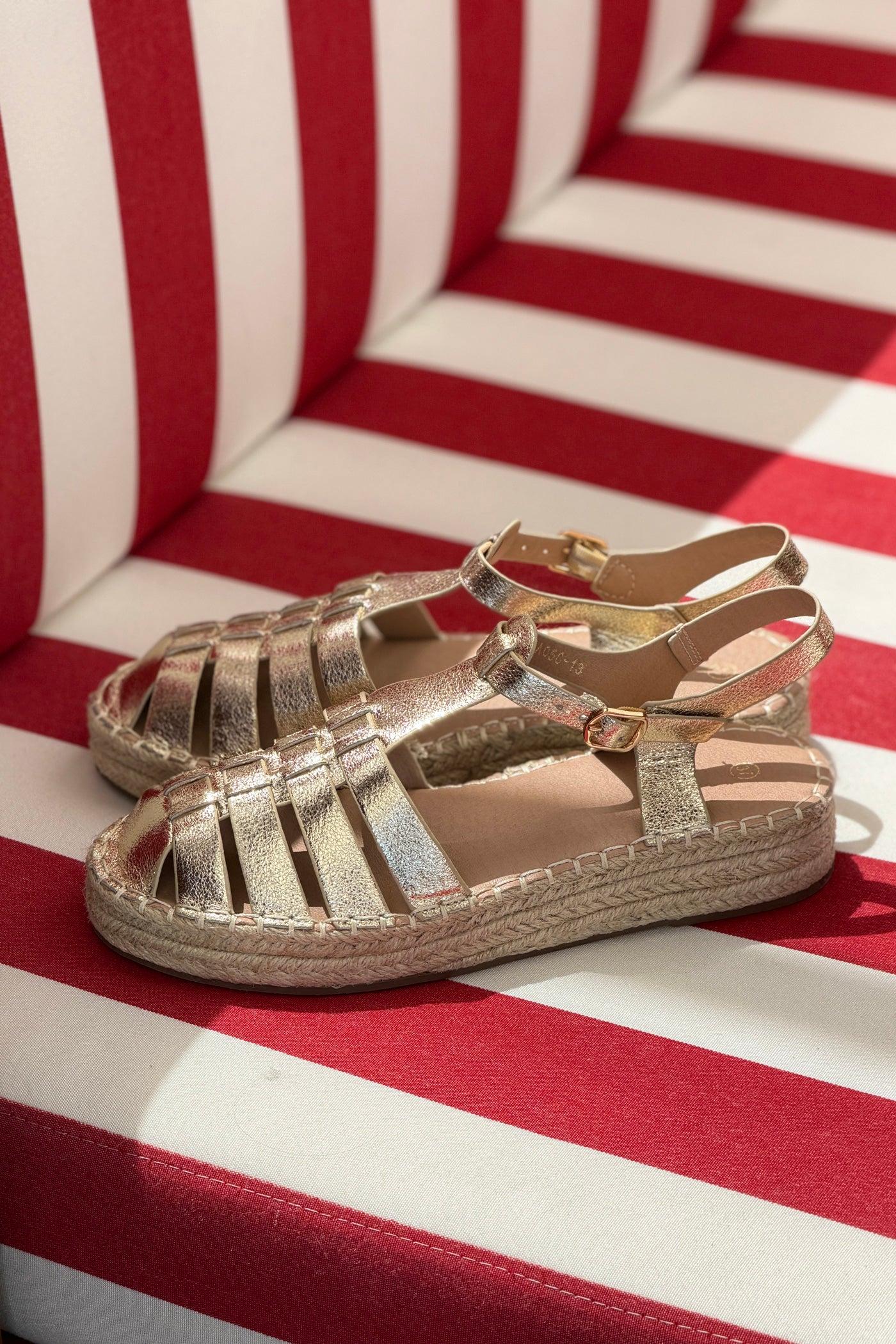 Gold Gladiator Espadrille Sandals

