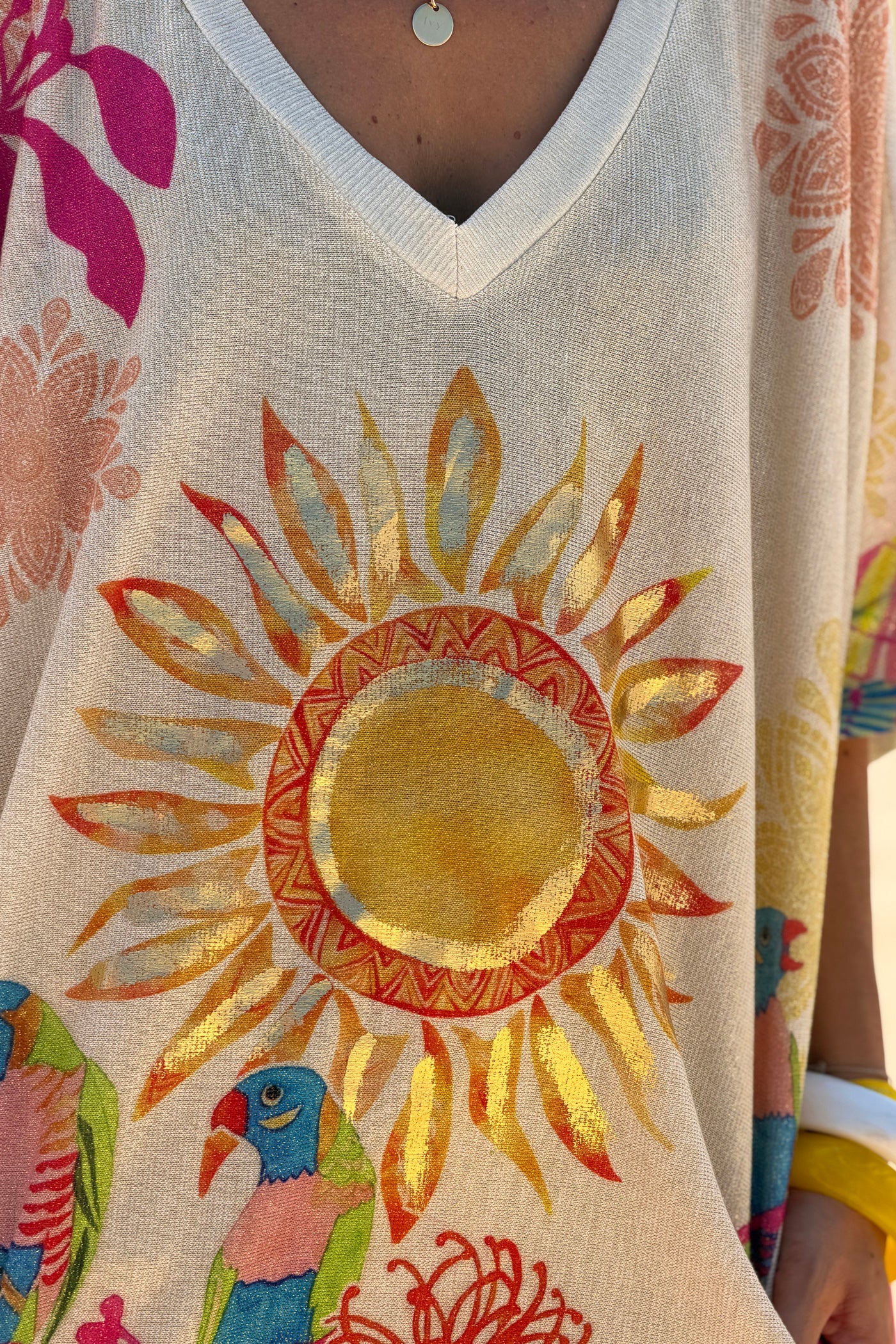 Beige and Blood Orange “Enjoy Every Moment” Dolman Sleeve Top
