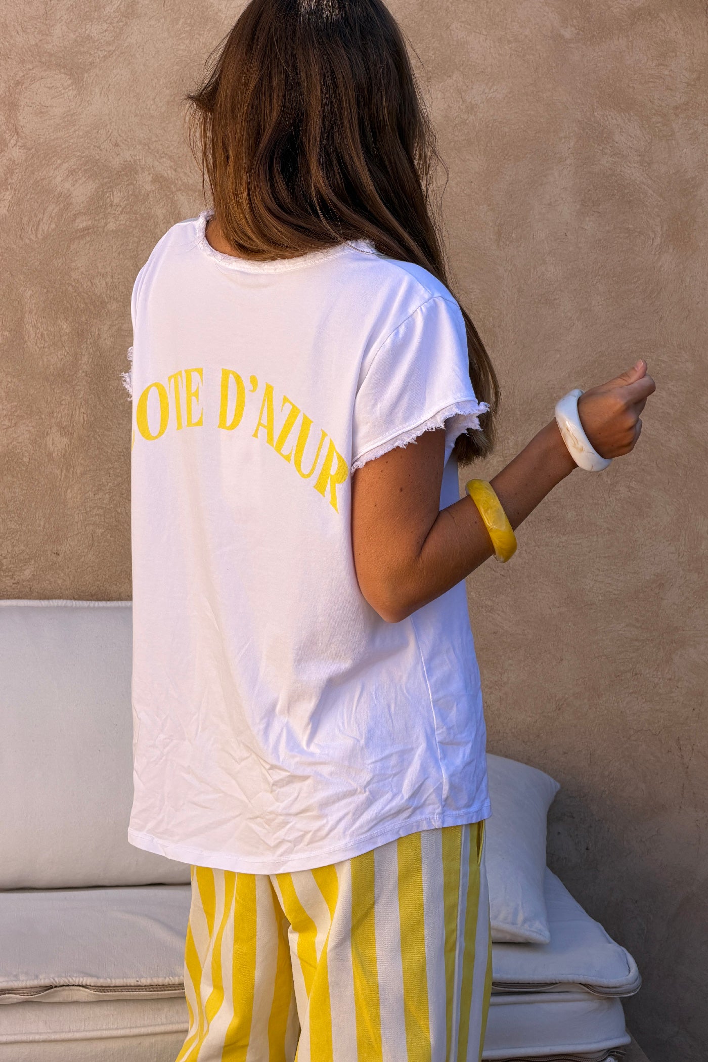 White “Cote d’Azur” Beachy Tee