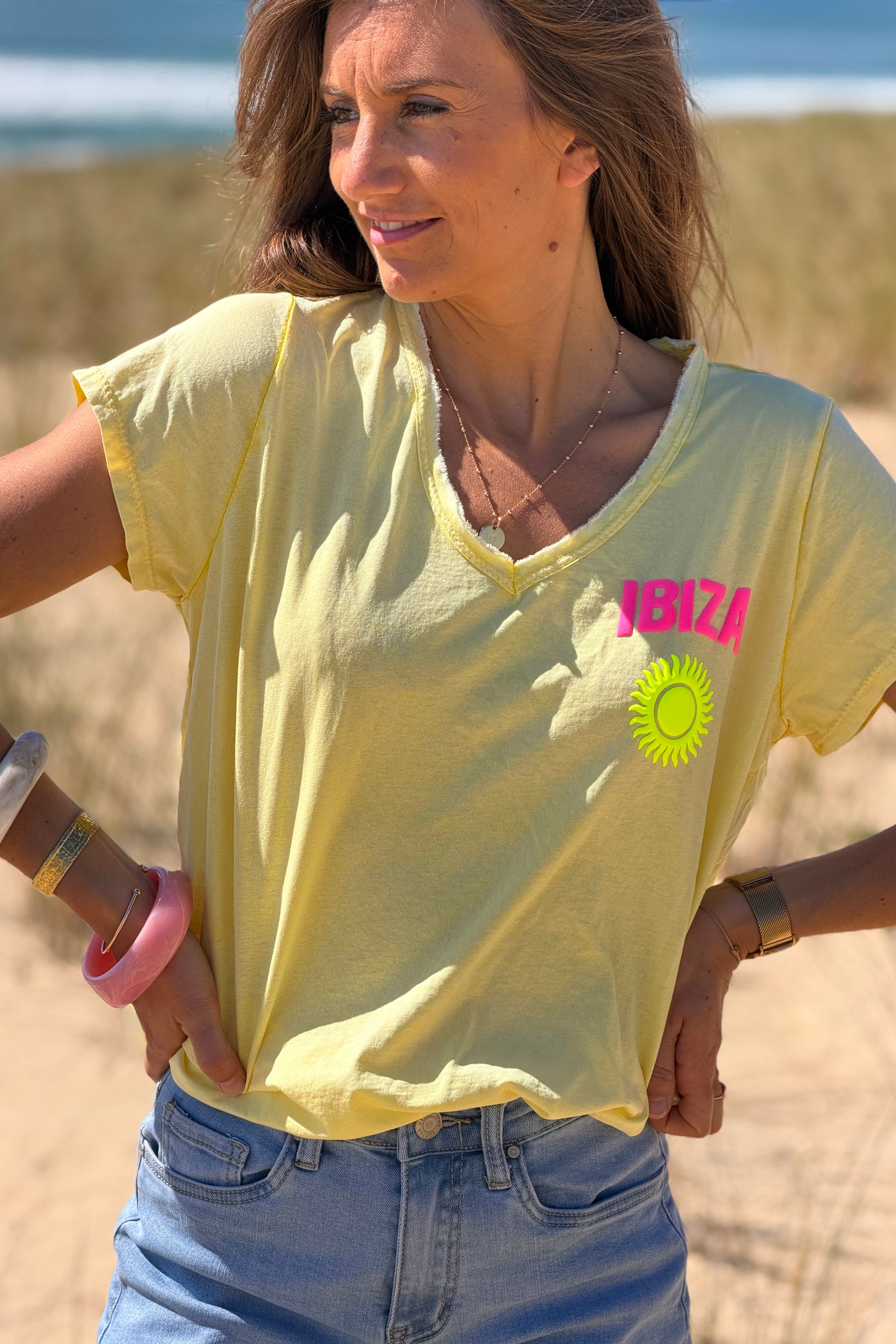 Yellow Ibiza Sun T-Shirt