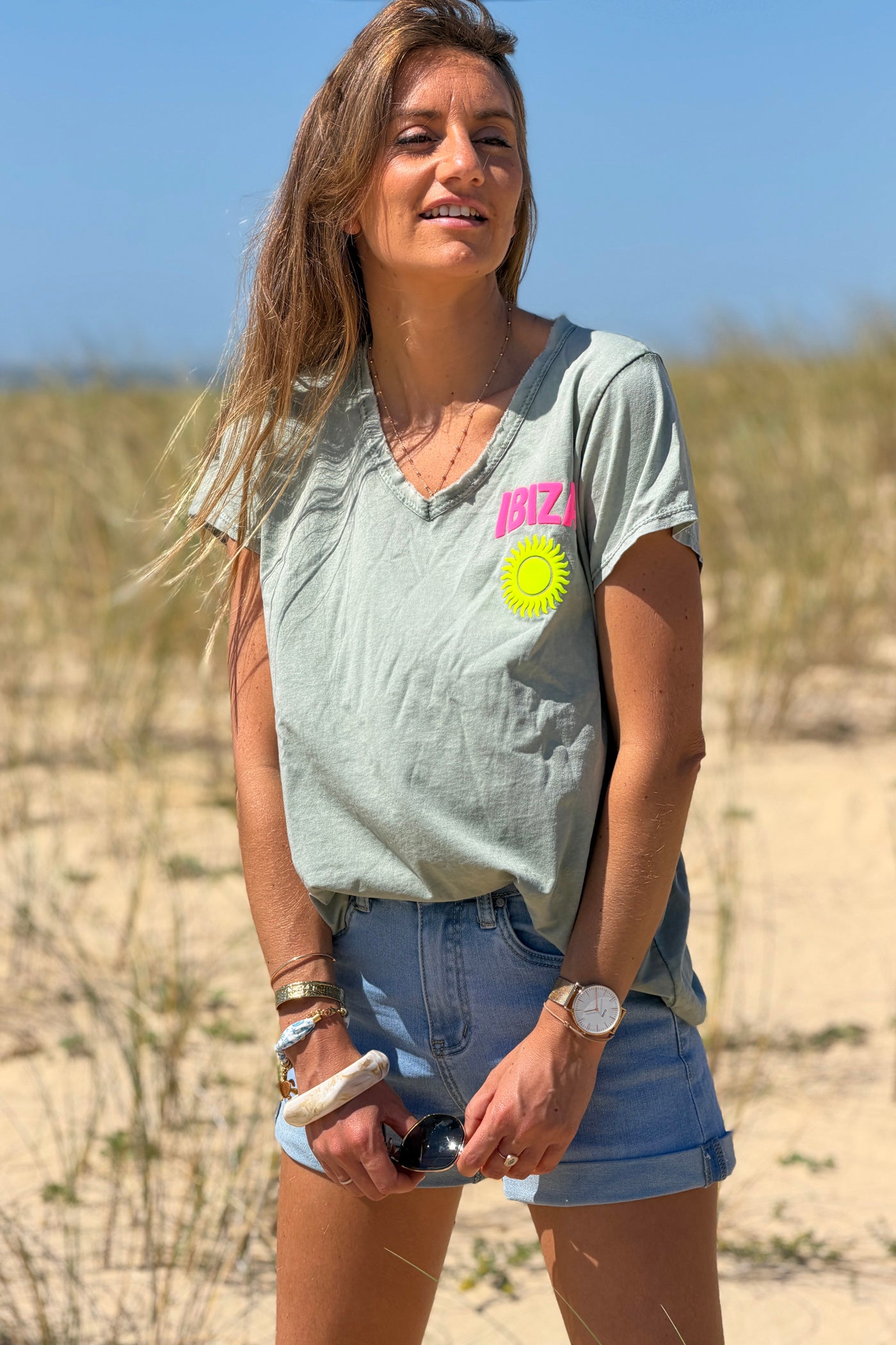 Olive Ibiza Sun T-Shirt

