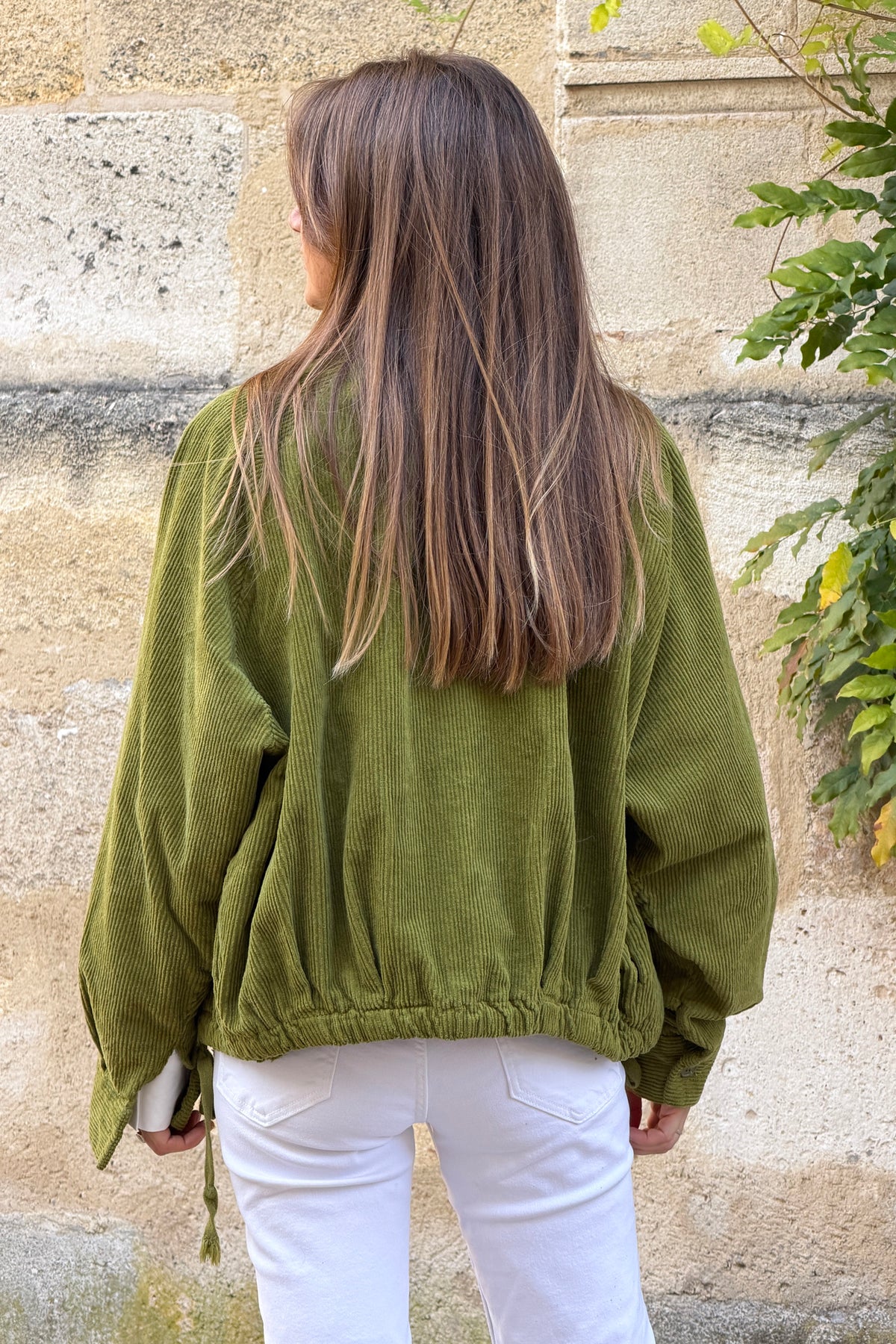 Moss Green Corduroy Varsity Jacket