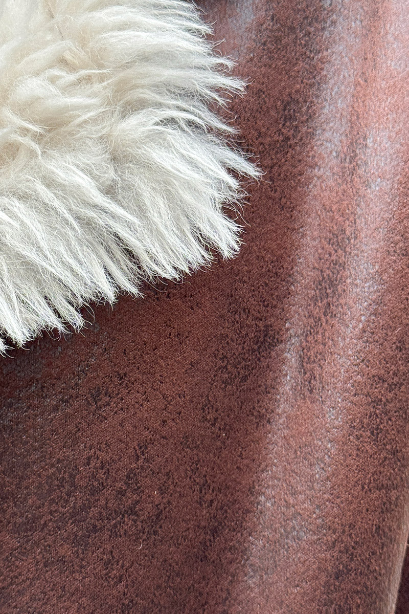 Chocolate Brown Suedette Sherpa Vest